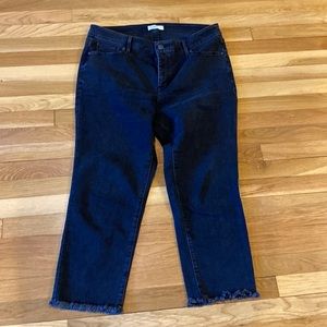 Loft plus size 16 black high waist straight crop jeans